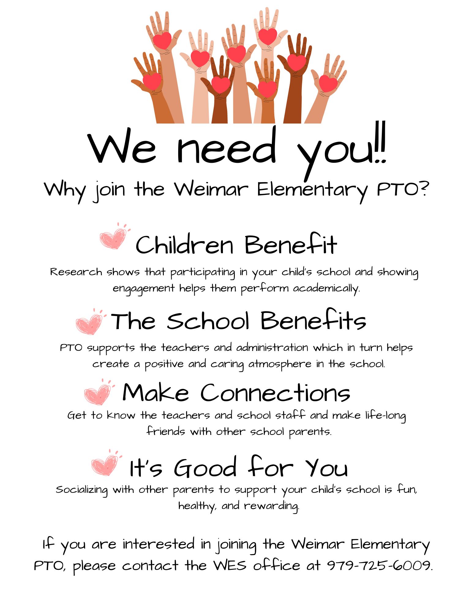We need you! Join the WES PTO